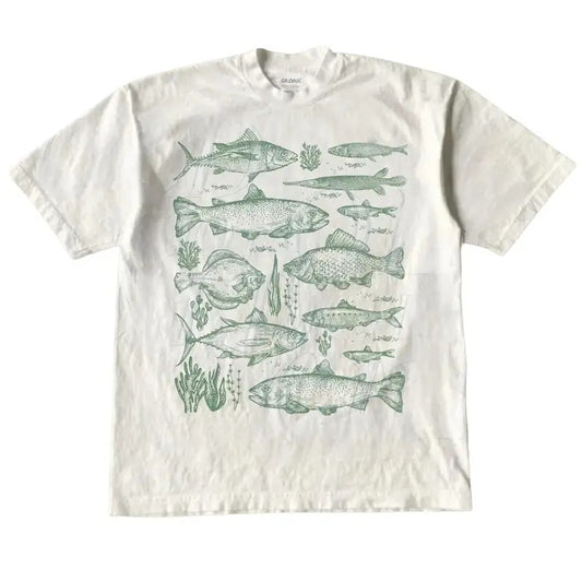 Vintage Fishing Fish Tattoo Style Unisex T-Shirt, Retro Fisher Shirt, Fish Shirt For Men, Bass T-Shirt, Bass Lovers, Fisher Gifts, Ocean Shirt