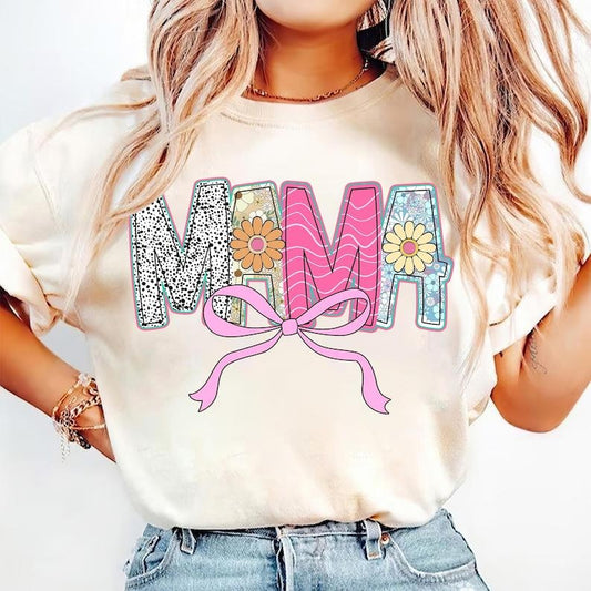 Vintage Floral Coquette Mama with Retro Flower Style for Mother's Day T-Shirt