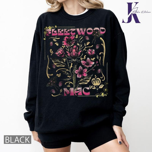 Vintage Floral Fleetwood Mac Comfort Colors Shirt, Retro Band Graphic Tee