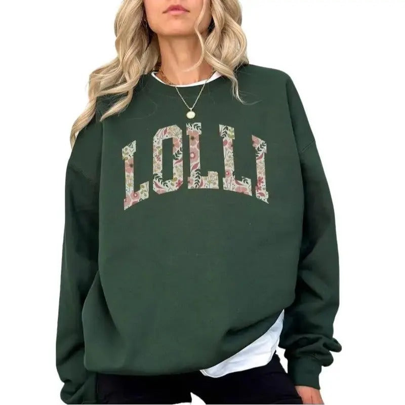 Vintage Floral Lolli Grandma Crewneck Sweatshirt Christmas Lolli Gifts Mothers Day Gift for Lolli Grandma