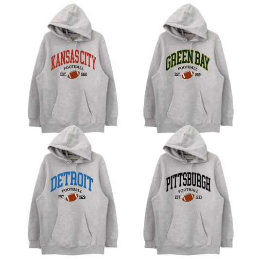 Vintage Football All Team Hoodie, Vintage Football Hoodie Collection, Football Fan Gift, Unisex Hoodie, Retro Sports Fan Hoodie