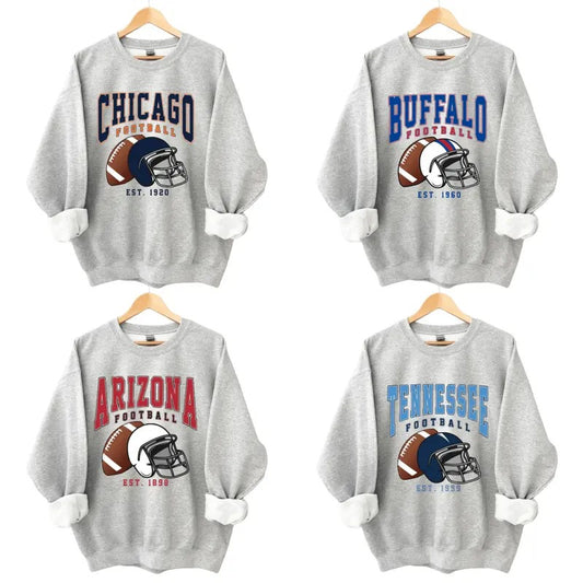 Vintage Football Big Words Logo Sweatshirt Sport Grey Color, Hometown Football Sweatshirt, Football Fan Gift