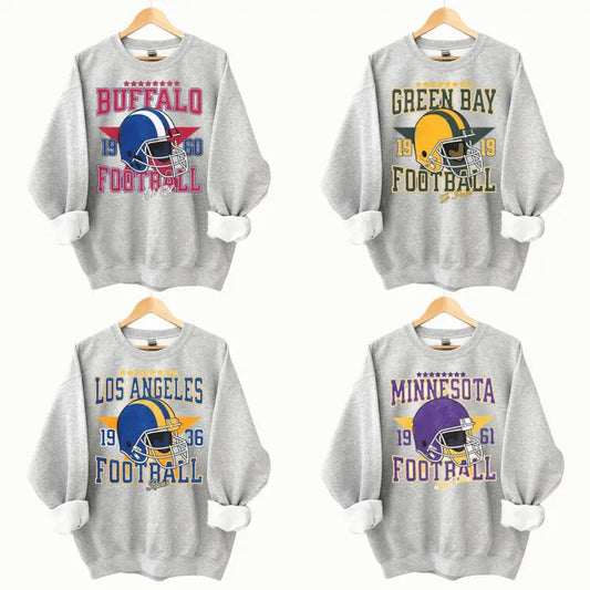 Vintage Football Big Words Logo Sweatshirt Sport Grey Color, Hometown Football Sweatshirt, Football Fan Gift, Vintage Graphic Tees, Unisex Sweatshirt