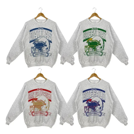 Vintage Football Sweatshirt - Retro All Team Sports Collection, Gift For Fan Sport