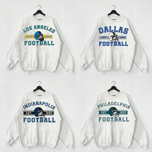 Vintage Football Sweatshirt Ash Grey Color, Vintage Football Crewneck Sweatshirt, Football Throwback Sweatshirt, Football Fan Gift Sweatshirts