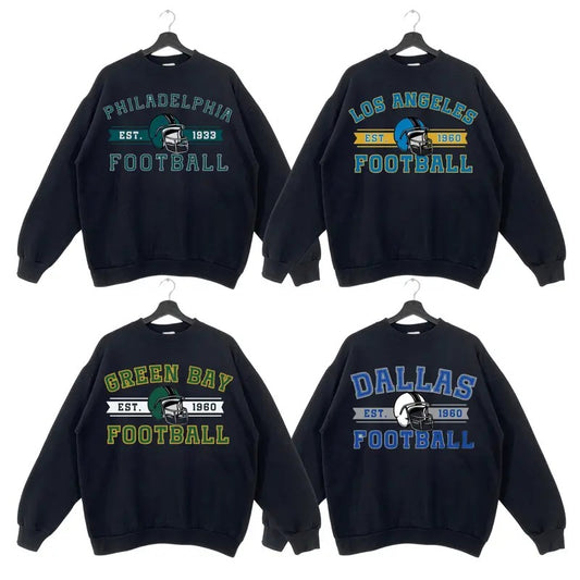 Vintage Football Sweatshirt Black Color, Vintage Football Crewneck Sweatshirt, Football Throwback Sweatshirt, Football Fan Gift Sweatshirts