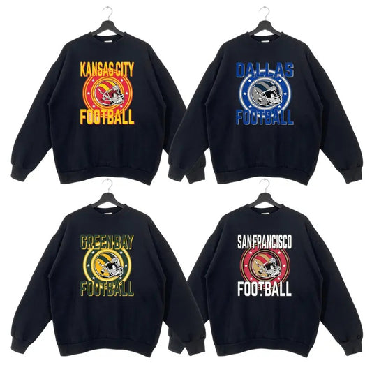 Vintage Football Sweatshirt Black Color, Vintage Graphic Tees, Football Fan Gift, Unisex Shirt