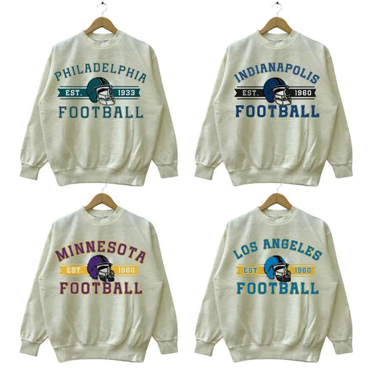 Vintage Football Sweatshirt Sand Color, Vintage Football Crewneck Sweatshirt, Football Fan Gift Sweatshirts