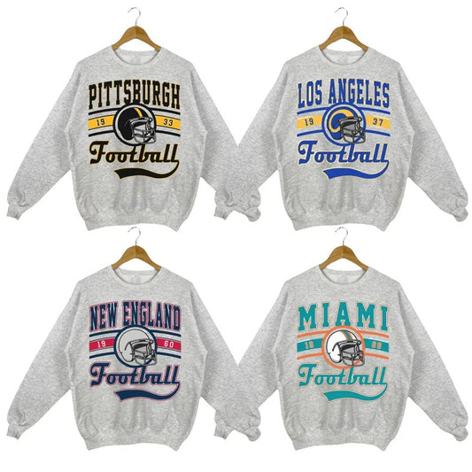 Vintage Football Sweatshirt Sport Grey Color, Vintage Football Crewneck Sweatshirt, Football Throwback Sweatshirt, Football Fan Gift Sweatshirts