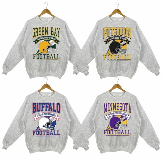 Vintage Football Sweatshirt Sport Grey Color, Vintage Sports Sweatshirts, Unisex Sweatshirts