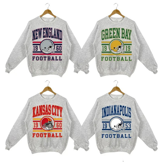 Vintage Football Sweatshirt, Hometown Teams Sweatshirt, Football Retro Sweatshirt, Football Throwback Sweatshirt, Unisex Sweatshirt Classic Cotton