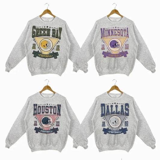 Vintage Football Sweatshirt, Retro Football Crewneck, Hometown Football Sweatshirt, Football Fan Gift, Unisex Sweatshirts Classic Cotton