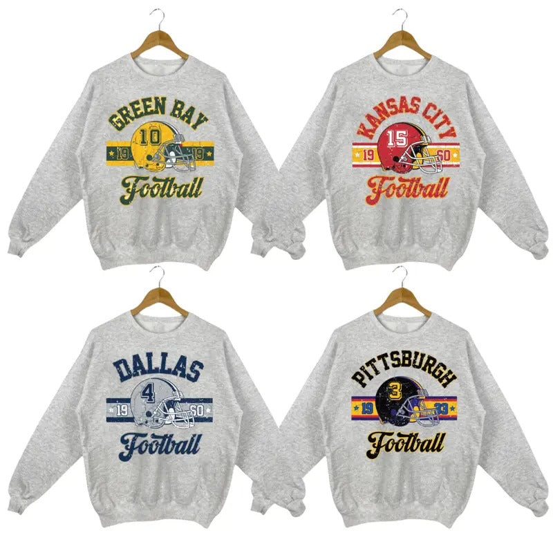 Vintage Football Sweatshirts, Sport Grey Football Sweatshirt, Vintage Graphic Tees, Football Fan Gift, Unisex Shirt