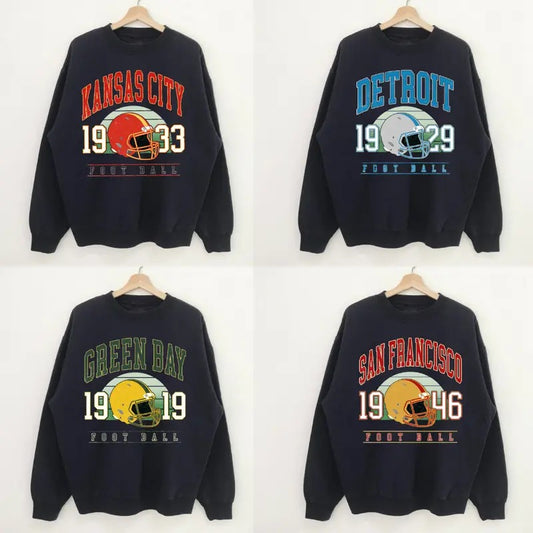 Vintage Football Sweatshirts, Unisex Vintage Football Sweatshirt, Retro Football Team Crewneck, Vintage Graphic Tees, Football Fan Gift