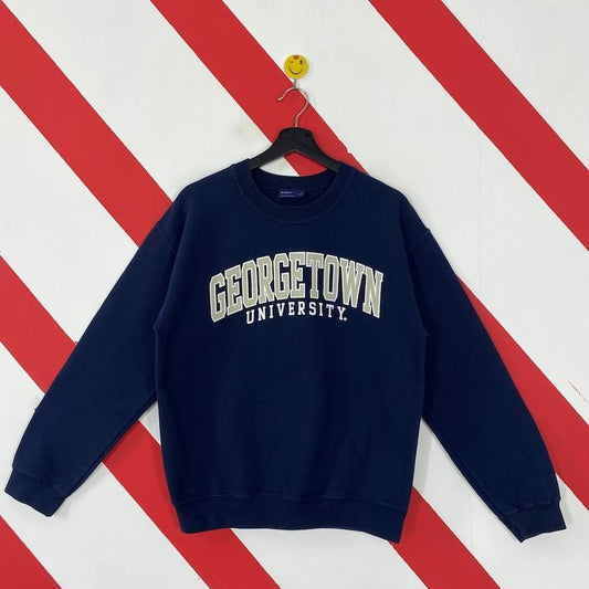 Vintage Georgetown University Sweatshirt Georgetown Crewneck Georgetown Hoyas Sweater Pullover Georgetown Hoyas Print Logo Cotton Menswear
