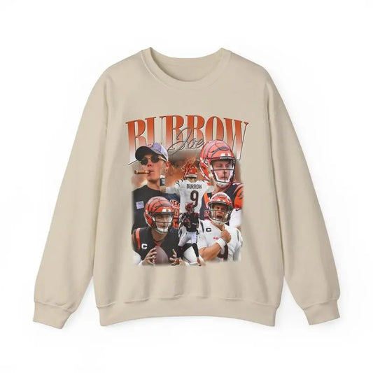 Vintage Graphic Joe Burrow Sweatshirt, Football Sweatshirt For Fans, Classic 90s Graphic Sweatshirt For Men And Women, Football Bootleg Crewneck