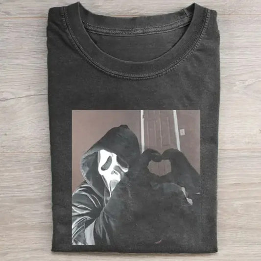 Vintage Halloween Graphic T-shirt, Ghost Face Heart Shape Tee, Horror Movie Shirt, Horror Character, Funny Halloween Shirt, Unisex T-Shirt