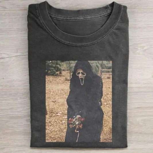 Vintage Halloween Graphic T-shirt, Ghost Face Sad Tee, Horror Movie Shirt, Horror Character, Funny Halloween Shirt, Unisex T-Shirt