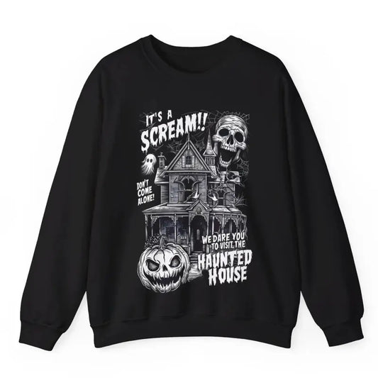 Vintage Halloween Scream Sweatshirt, Haunted House Crewneck Sweatshirt, Horror Movie Gifts, Halloween Sweatshirt, Skull Shirt
