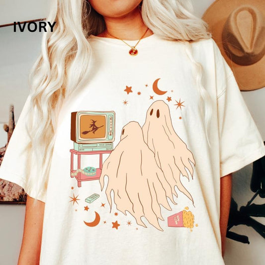 Vintage Halloween Shirt, Vintage Ghosts Shirt, Comfort Colors Cotton T-shirt, Halloween Graphic Shirt, Unisex Cotton Casual Fabric Top