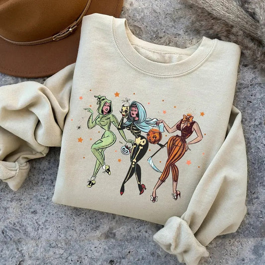 Vintage Halloween Sweatshirt, 90s Halloween Sweatshirt, Let's Go Ghouls Shirt, Retro Halloween Cowgirl Shirt, Western Halloween Shirt, Halloween Ghost Shirt, Pumpkin Halloween Shirt, Fall Halloween Gift Shirt