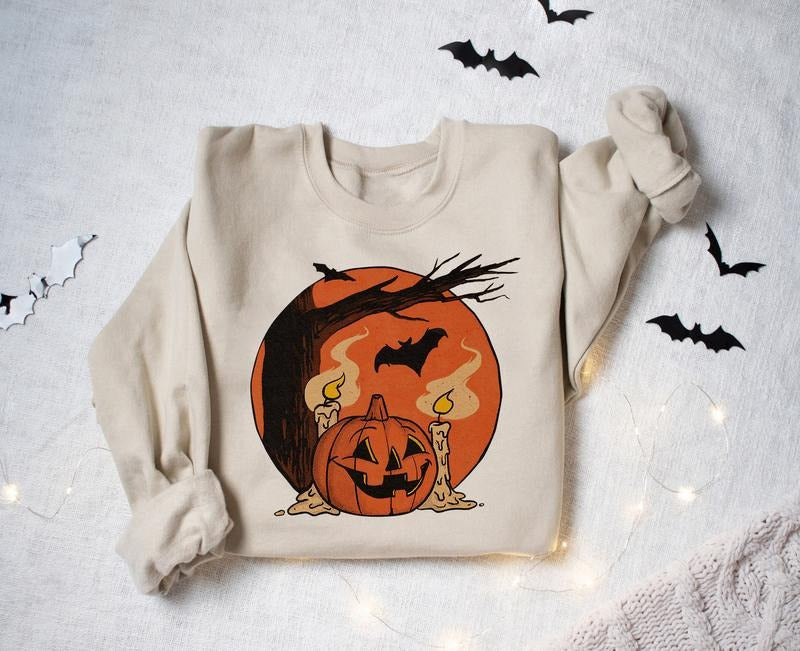 Vintage Halloween Sweatshirt, Fall Pumpkin Sweatshirt, Halloween Pumpkin Sweater, Halloween Night Shirt, Pumpkin Season, Pumpkin Spice, Pumpkin Face Halloween Shirt, Fall Halloween Gift Shirt