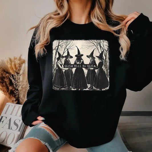 Vintage Halloween Witch Sweatshirt, Funny Witch Vintage Shirt, 90s Halloween Crewneck, Vintage Halloween Women Sweater, Witchy Vibes Shirt, Fall Halloween Gift Shirt