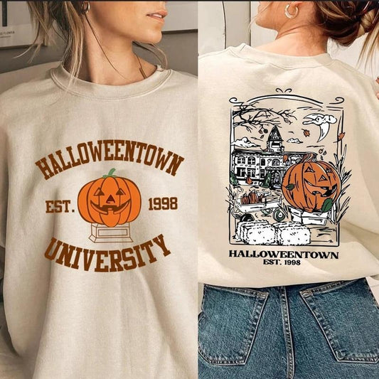 Vintage Halloweentown Sweatshirt, HalloweenTown 1998 Sweatshirt, 2 Sided Halloween Sweater, Halloween Party, Halloween Town Fall Sweatshirt, Fall Pumpkin Sweatshirts, Halloweentown Sweatshirts, Womenswear