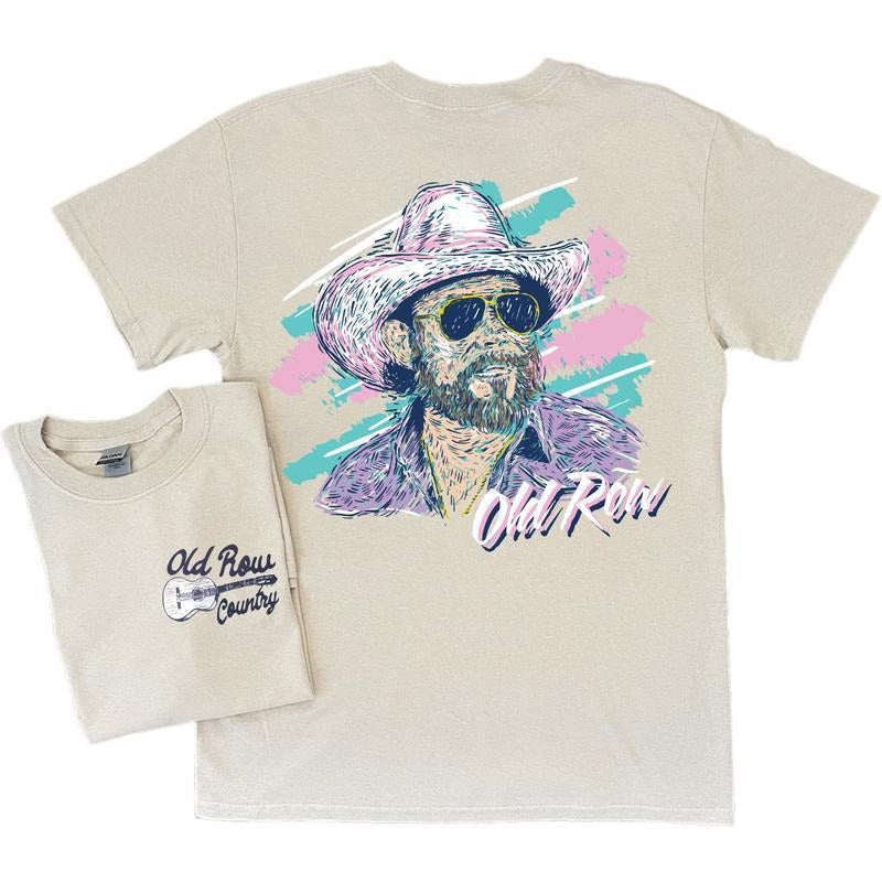 Vintage Hank Williams Jr X Old Row Outdoors 80s T-Shirt, Gift Mens, Graphic T-shirts, Cotton T-shirt