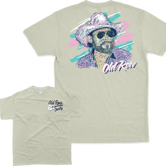 Vintage Hank Williams Jr X Old Row Outdoors 80s T-Shirt, Gift Mens, Old Row Tshirt, Retro Tshirt, Men's clothing, Men's tshirt Casual Cotton