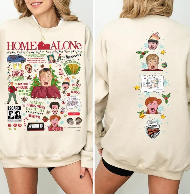 Vintage Home Alone Christmas Sweatshirt, Retro Christmas Sweatshirt, Christmas Movie Shirt, Christmas Tee, Home Alone Sweater