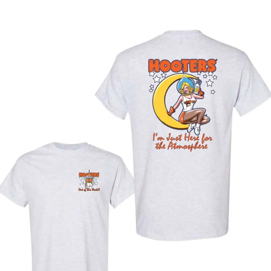 Vintage Hooters Moon Here for the Atmosphere T -Shirt, Unisex T-shirt For Men, For Women, Best choice, Menswear Top, Beer Shirt