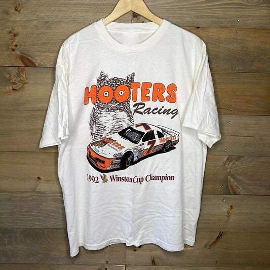 Vintage Hooters Racing 1992 Winston Cup Cham.Pion T-Shirt Tops Shirt Hoodie Unisex Classic Sweatshirt Menswear Cotton Graphic Tee
