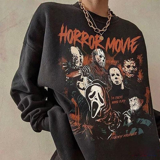 Vintage Horror Movie Sweatshirt, 90s Halloween Sweater, Ghostface Shirt, Michael Myers Tee, Horror Characters Sweatshirt, Scary Movie T-Shirt, Retro Halloween Crewneck