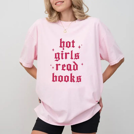 Vintage Hot Girls Read Comfort Colors Shirt, Retro Bookish Graphic Tee, Reading Lover T-shirt, Book Lover Clothing, Gift For Romantic Readers