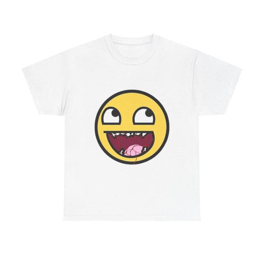 Vintage Hungry Emoji Graphic Tee, Laughing Face with Tongue Design, Funny Expression Shirt, Playful Cartoon Style