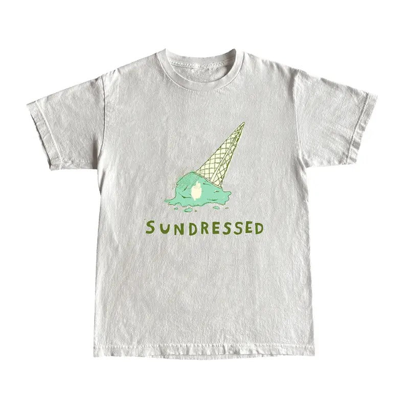 Vintage Ice Cream White T-Shirt - Graphic Tee Men's Top