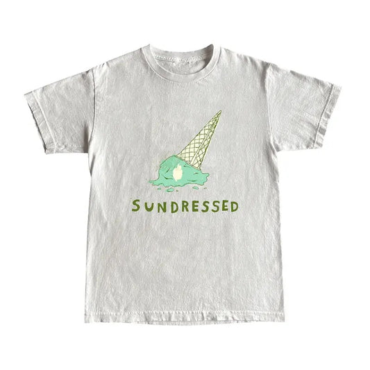 Vintage Ice Cream White T-Shirt - Graphic Tee Men's Top