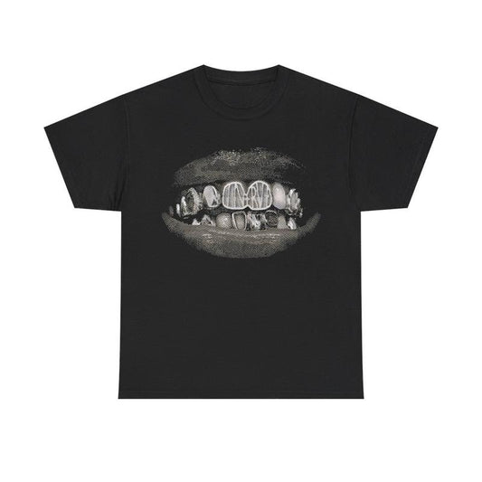 Vintage Iced Out Grill Y2k 90s Hip-Hop Vibes Heavy Cotton Graphic T-Shirt Tshirt Shirt HipHop Rap Tee Casual Classic Menswear Top Retro Comfy Day Underwear Smooth Streetwear