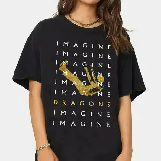 Vintage Imagine Drag0ns T Shirt, Concert Merch, Band Tour Clothing, Unisex Short Sleeve Tee Shirt, Casual Clothing