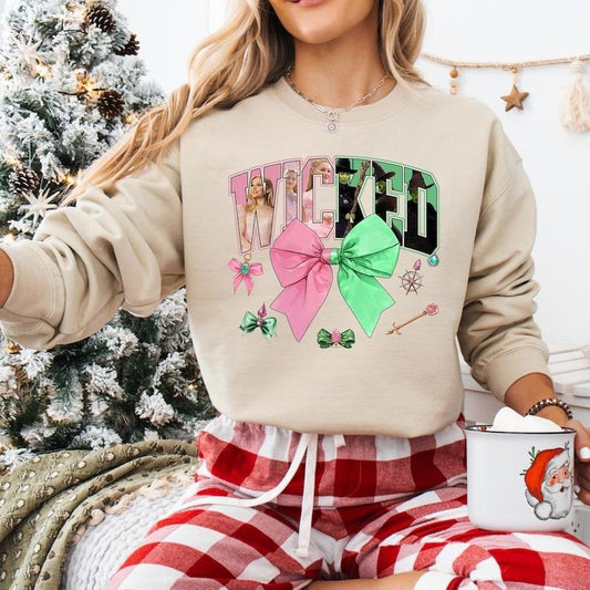 Vintage Inspired Wicked Sweatshirt, Elphaba and Glinda Collaboration