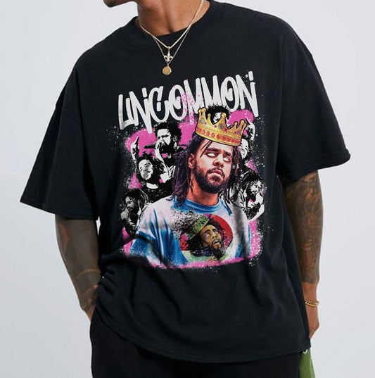 Vintage J Cole Uncommon T-shirt Streetwear Man Menswear Top
