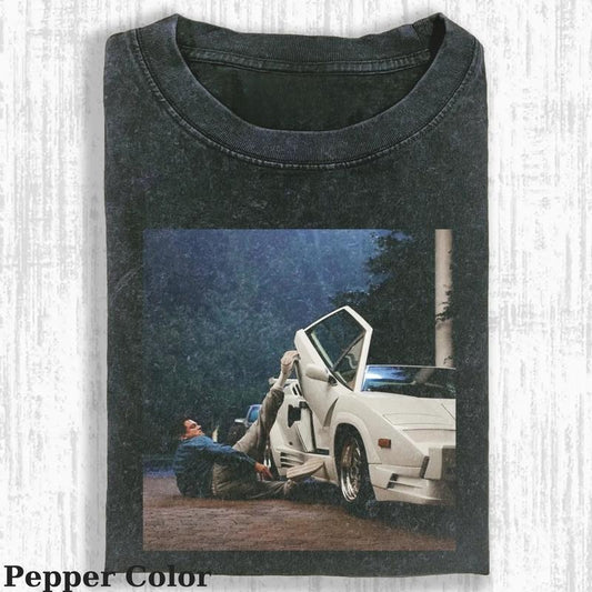 Vintage Jordan Belfort Opens The Door Of A Lamborghini T-shirt,Wolf of Wall Street Unisex Tee Graphic Hard Weekend T-Shirt, The Wolf of Wall Street Movie Tshirt, Top Menswear Womenswear Streetwear