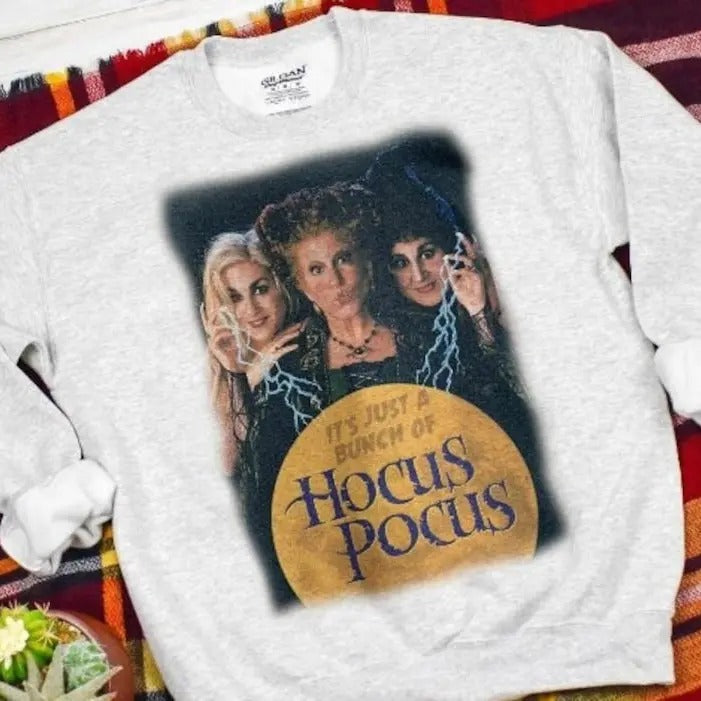 Vintage Just a Bunch of Hocus Pocus Sweatshirt, Vintage Hocus Pocus Sweatshirt, Hocus Pocus Shirt, Sanderson Sisters Sweatshirt, Halloween Party TShirt, Cute Halloween Outfit, Fall Shirt, T Shirt, Sweatshirt, Hoodie
