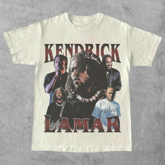 Vintage Kendrick Lamar T-shirt Streetwear Man Menswear Top