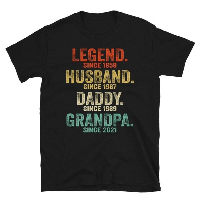 Vintage Legend Husband Daddy Papa Customized Shirt, Personnalized Legend Husband Dad Grandpa Shirt, Personalized Gifts For Grandpa, Dad, 2024 Father's Day Gift, Retro Dad Shirt