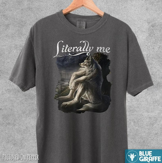 Vintage Literally Me Wolf Shirt, Meme Comfort Colors T-Shirt
