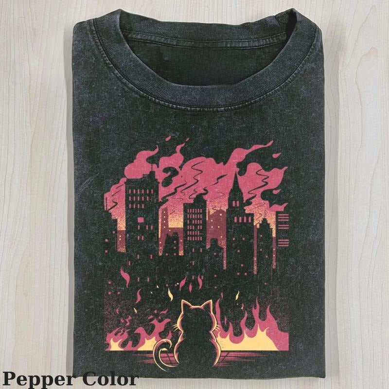 Vintage Little Evil Cat T-shirt, Fantasy Kitten Tshirt, Cute Cat Shirt, Love Cat Tshirt, Meme Cringe Funny Dumb Shirts, Unisex Shirt Menswear Womenswear Streetwear