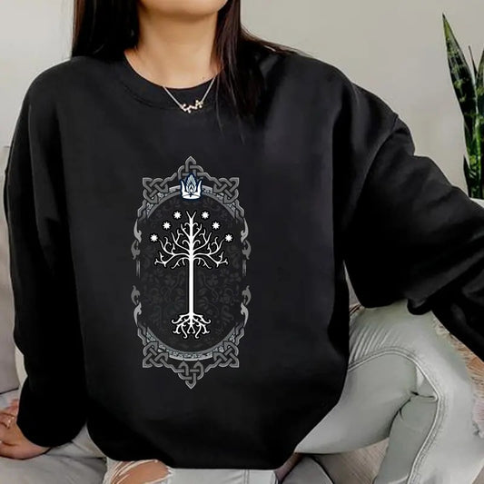 Vintage Lord Of The Ring Shirt, White Tree Of Gondor Sweatshirt, Fantasy Reading Book T-shirt, Retro Bookish Shirt, Gift For Book Lovers
