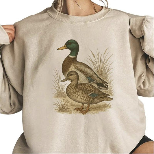 Vintage Mallard Duck Hunting Season Hoodie Unisex Sweatshirt T-shirt Cotton Pullover Womenswear